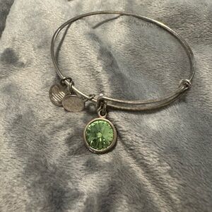 Alex and Ani bangle bracelet with green gem